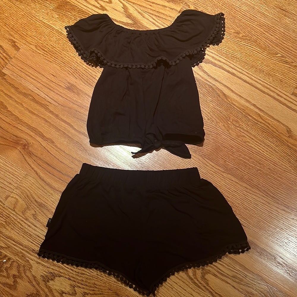 PixieLane matching pomp pom top and shorts can be worn together or separately
